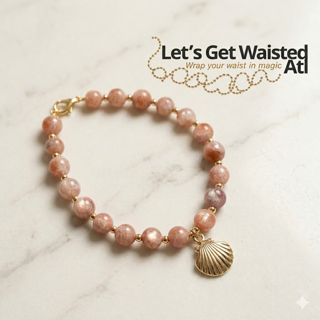 Radiant Sol | Sunstone & Gold Shell Anklet