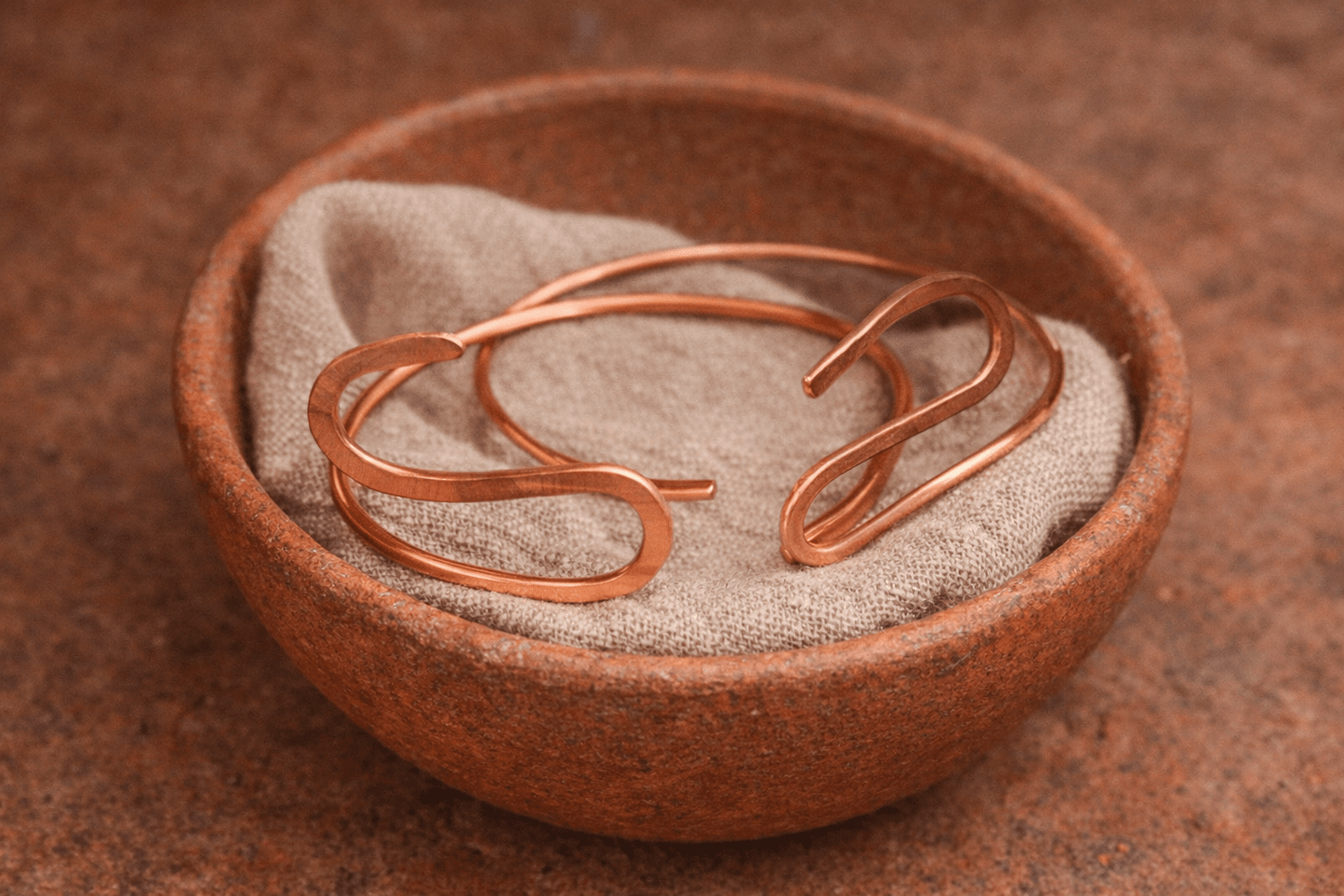 Hammered Swirl Copper Bracelets - Let’s Get Waisted