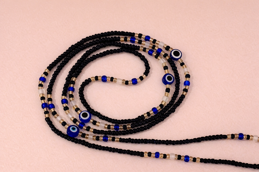 🖤 Midnight Shield Evil Eye Waistbeads